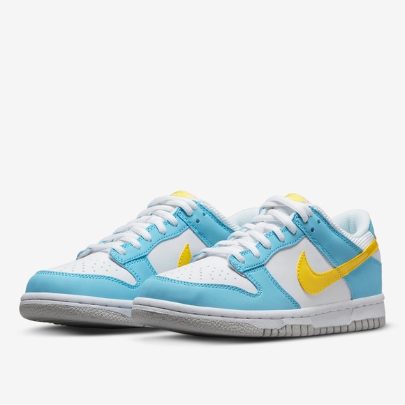 Nike Dunk Low Sneaker in Blue Chill | Yellow Strike White - Picture 5 of 13